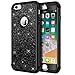Hython Compatible with iPhone 6/6s Case, Heavy Duty Full-Body Defender Protective Case Bling Glitter Sparkle Hard Shell Hybrid Shockproof Rubber Bumper Cover for iPhone 6 and 6s 4.7-Inch, Black