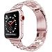 Wolait 38mm iWatch Bands Stainless Steel Replacement Metal Strap Band Compatible for Apple Watch Series2, Series1 (38mm Rose Gold)
