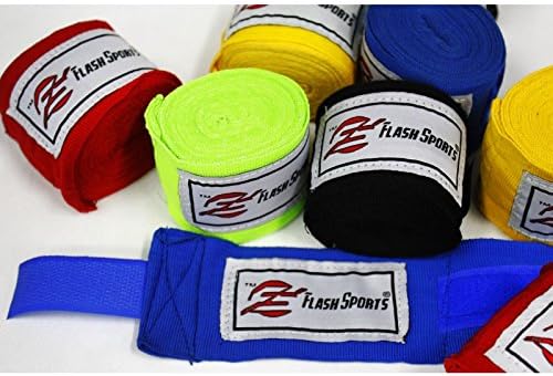 Flash Sports Elastic/Stretchy Professional 180-inch Hand Wraps for Boxing Kickboxing Muay Thai MMA. Classes, Gym, or Home Workouts | Men, Women, Kids- (2-pack) (Red)
