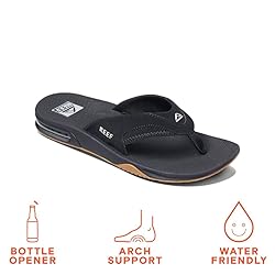 Reef Men's Sandals, Fanning, Black/Silver, 6