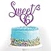 Purple Glitter Sweet 16 Cake Topper, 16th birthday Party Decorations,Sweet Sixteen Birthday Party Sign