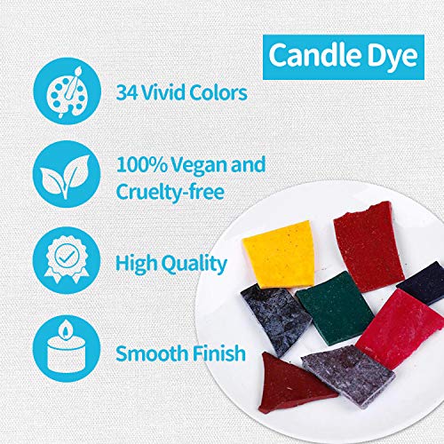 YRYM HT Candle Dye 34 Popular Colors Candle Wax Dye for Candle Making