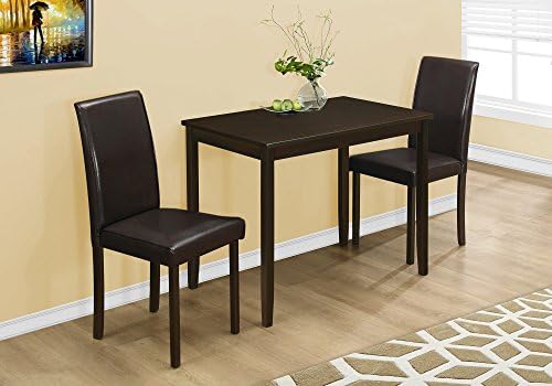 Monarch Specialties Dining Set Set Parson Chairs Cappuccino 3Pcs
