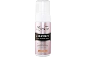 Loving Tan 2 HR Express Self Tanning Mousse, Medium - Streak Free, Natural, Professional Quality - 5+ Sunless Self Tanner Applications per Bottle, Cruelty Free, Naturally Derived DHA - 4 FL Oz