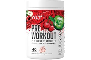 ALT Nutrition Pre Workout Powder | Sour Green Cherry | Clean Energy & Focus Formula | Beta Alanine & Citrulline – 20/40 Servi