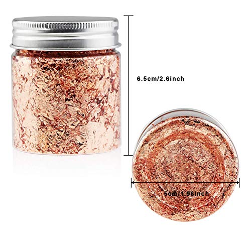 Gold Foil Flakes Set with Tweezers, WJLING Gilding Flakes for Nails Art, Painting, Slime, DIY Crafts, Resin Jewelry Modes Making, 10 Grams Per Color (Gold, Silver, Copper Colors)