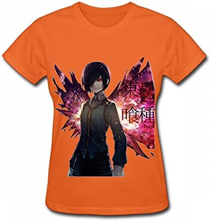 XNDHWD Fashion Print Tshirt Cotton Women's Tee Orange
