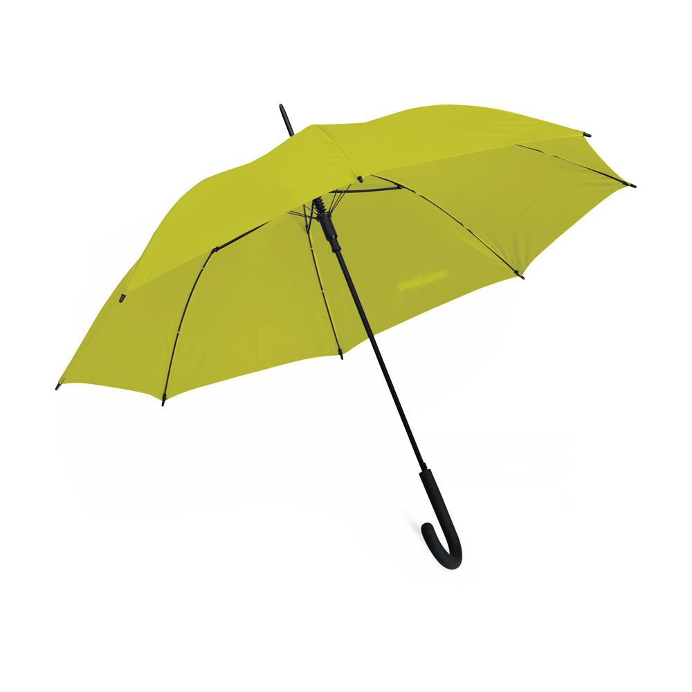 eBuyGB Automatic Windproof Long Umbrella with Black Rubber Crook Handle Walking Rain Stick Umbrella, Umbrella Windproof Strong - Light Green 41.5 Inch / 105cm Span 87cm Length