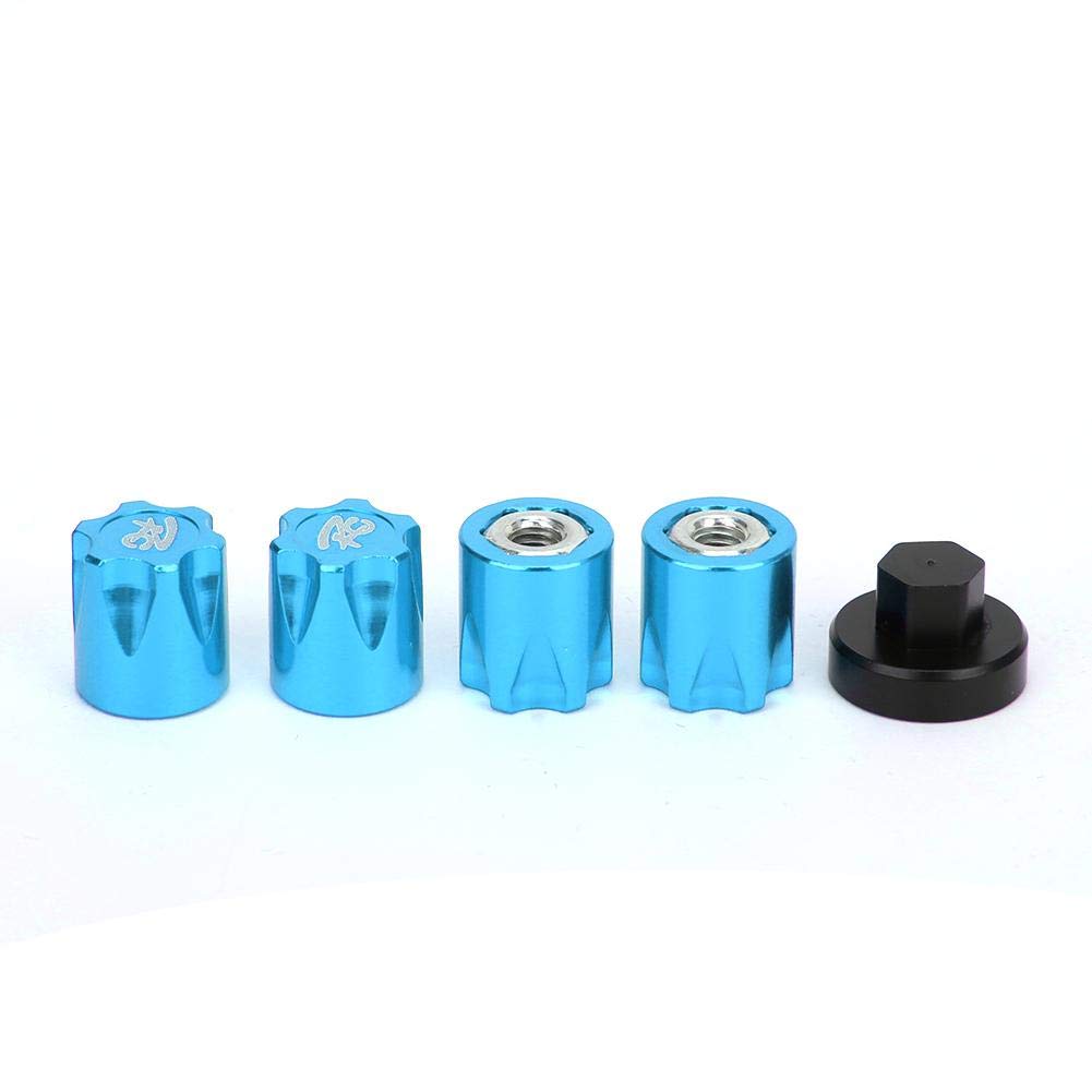 Tbest RC Wheel Rim Center Cap, 4Pcs RC Car Wheel Rim Center Cap M4 Nut for Axial SCX10 90046 D90 RC Car(Blue) Model Toy