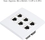 6 Port Cat 6 Ethernet Wall Plate Female to Female Detachable Jacks for Home Work view 6