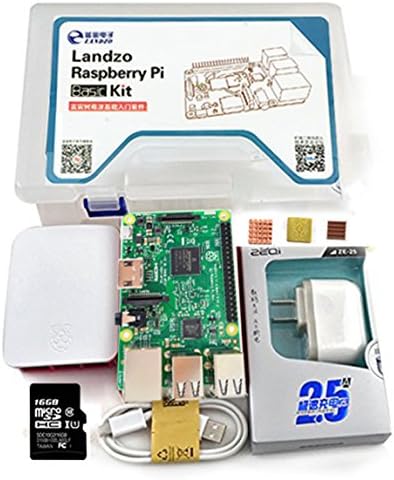 LANDZO Raspberry Pi 3 Model B kit (Pi 3 Board + Case +Power Supply+Memory Card +Heat Sink)