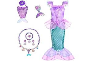 Fishkidtail Little Girls Princess Mermaid Costume for Girls Dress Up with Accessory for Christmas Birthday Party Supplies