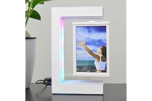 Magnetic Levitation Photo Frame With Led Lights Three-Sided Frame In The Air For Children'S Photo Or Artistic Picture Frames 