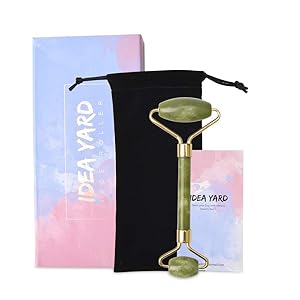 ideayard Jade Roller for Face, Noiseless-Smooth Scrolling-Smooth Surface, Beauty Facial Skin Anti Aging Jade Roller 100% Real Certified Xiuyan Jade Facial Roller