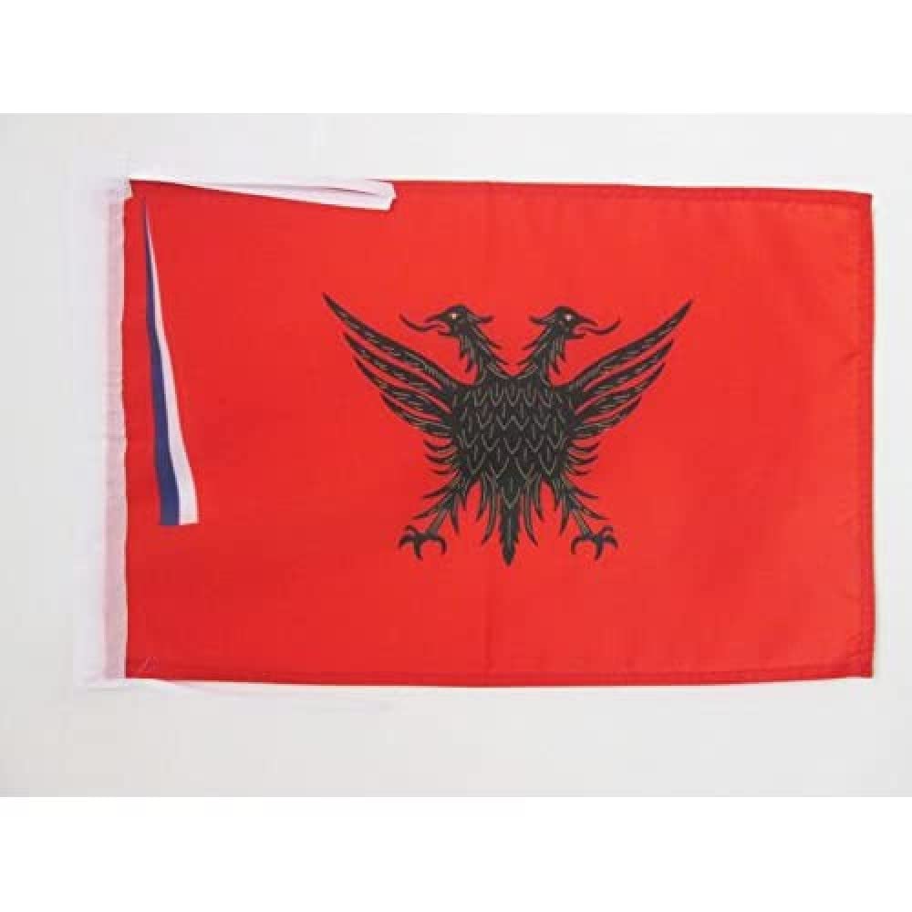AZ FLAG - Autonomous Albanian Republic of Korçë Flag - 18'' x 12'' - 100% Polyester Korce Small Banner with Two Cords - Fade Resistant - Vivid Colors - 18x12 in - 45x30 Cm — image 1