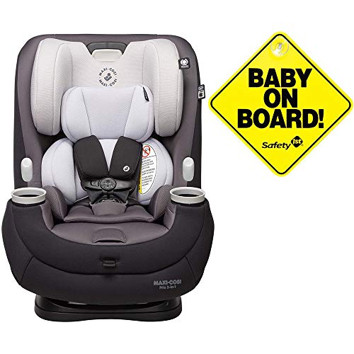 Maxi-Cosi Pria 3-in-1 Convertible Car Seat – Blackened Pearl with Baby on Board Sign