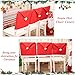 Christmas Chair Back Cover Set of 6, Santa Clause Red Hat Slipcovers Kitchen Chair Cap Sets Xmas Decoration for Dinning Room Christmas Banquet Holiday Festival Decor