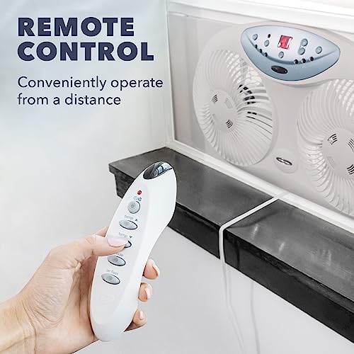 BIONAIRE Premium Digital 8.5" Twin Window Fan, Reversible Airflow