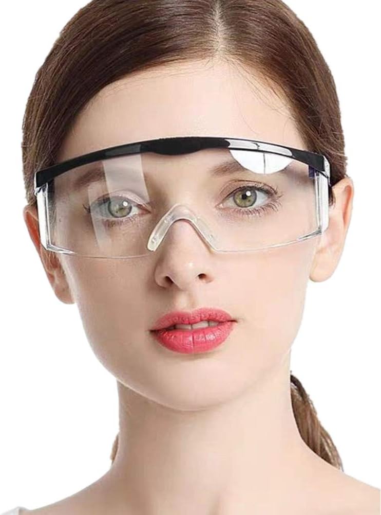 100PCS Safety Protective Goggles, Crystal Clear Eye Protection,Dust-Proof Breathable Laboratory Dustproof Glasses,Splash,Anti-Fog,Medical Surgical Goggles for Unisex Use