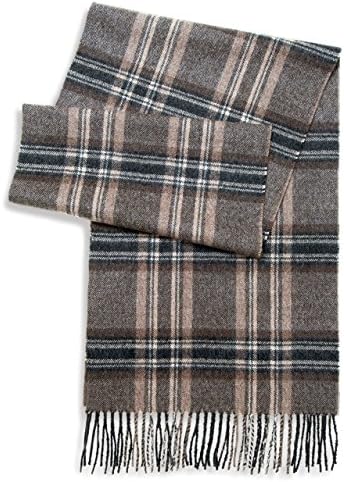 Inca FashionsTartan Plaid Flannel Scarf - 100% Baby Alpaca Wool - Unisex - Dye Free, All Natural, a stylish accessory or gift for any Man or Woman (Guinness)