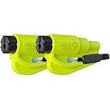 Resqme Pack of 2, The Original Emergency Keychain Car Escape Tool, 2-in-1 Seatbelt Cutter and Window Breaker, Made in USA, Sa