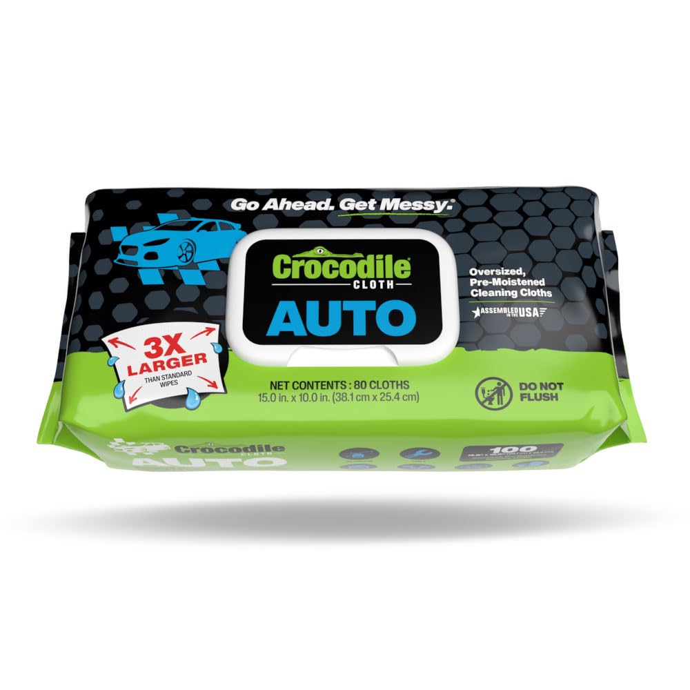 Crocodile Cloth Auto Cleaning Wipes – 100 XL (15
