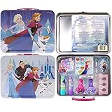 Townley Girl Disney Frozen Lunch Box Beauty Set Includes: Nail Polish, Lip Balm, Eye Shadow, Lip Gloss, Toe Spacer, Applicator, Nail File and a Hair Brush