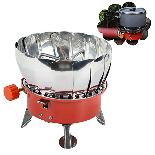 Carejoy Windproof Camping Stove Portable Camping Gas Stove Mini Outdoor BBQ Grill Stove Backpack Picnic Burner