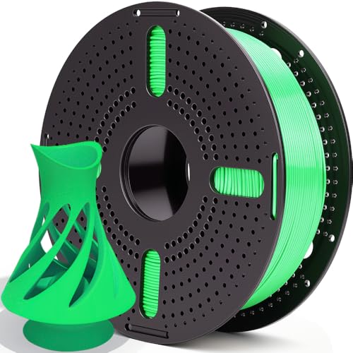 Filamento PLA (Verde), Filamento Pla, Filamento Impressora 3D 1Kg, 1.75mm Efeito Seda Impressora 3D, Temperatura de Impressão 195-230°C