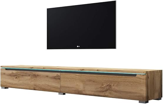 Swift Fernsehschrank Tv Lowboard In Holzoptik Wotan Eiche Matt Hochglanz Mit Led Hangend Oder Stehend 180 Cm Amazon De Kuche Haushalt