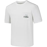 BASSDASH Men’s UPF 50+ Fishing Graphic T-Shirts Pocket Short Sleeve Shirt Quick Dry UV Sun Protection Casual Outdoor FS46M