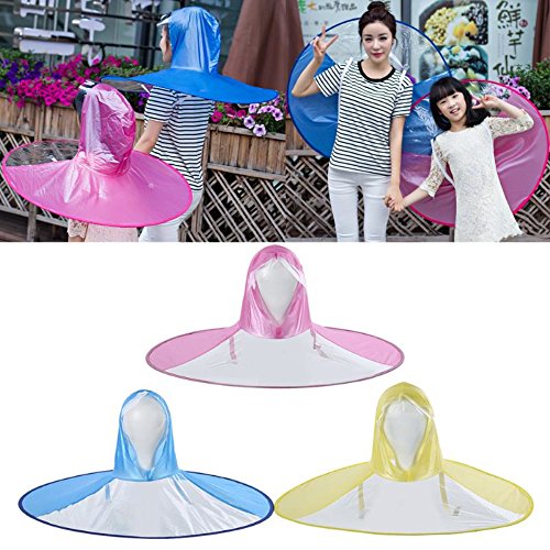 Wantis Magical Rain Coat Artifact UFO Umbrella Hands Free Charming Costum Yellow (1.55-1.8M(height)) - Thumbnail 6