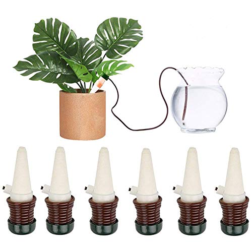 DOCA Watering Stakes Automatic Plant Watering System, 6-Pack Ceramic Plant Waterers – Self Irrigation Watering Spikes – Drip Irrigation Gardening Tools for Houseplant Indoor Outdoor Office Plant