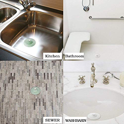 MOLICUI Drain Stopper,Trap Hair Catcher Bathtub 2-in-1 Silicone Drain Tub Stopper, Strainers for Floor, Kitchen, Laundry, and Bathroom 5 Pack