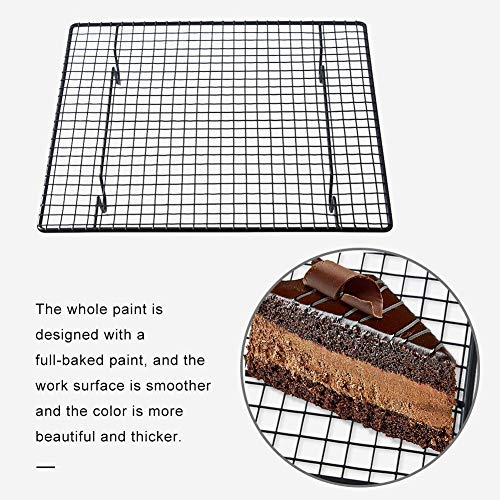 Starnearby Folding Carbon Steel Nonstick Cooling Rack Grid Baking Tray for Bread/Cake