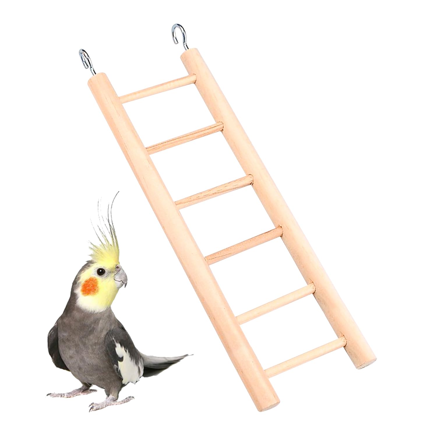 NAUZE Wooden Ladder with Six Rugs Small Animals Cage Accessories Ladder Bird Toy for Bird Parrot Hamster .