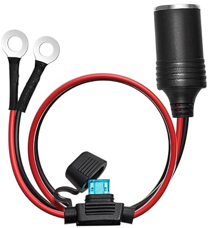 CHANZON [UL Wire] Female Cigarette Lighter Outlet 3Ft + Eyelet Terminal Plug  Power Supply Cord 12V 16AWG Heavy Duty Cable Accessory 15A Fused DC Power 12  24 Volt Socket for Car Tire