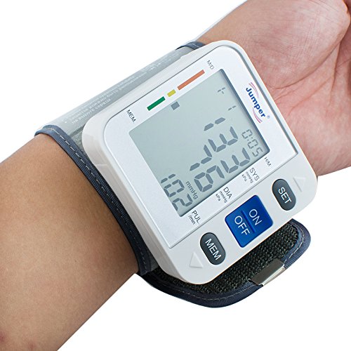 CARESHINE Automatic Wrist Blood Pressure Cuff Monitor Digital LCD Display Screen Pulse Monitoring with Adjustable Cuff and Storage Case