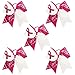 NCMAMA Large Breast Cancer Awareness Cheer Bow Sparking Sequin Leather Accessorire Hair Tie Ponytail Holder for Dancing Girls Cheerleader Pack of 5