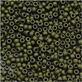Toho Round Seed Beads 11/0 #617 'Matte Dark Olive' 8g