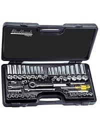 Blackhawk por Proto 9765 Juego de llaves de vaso de disco que contiene 1 4 Pulgadas Y 3 8 Inch sockets, 65 Piece