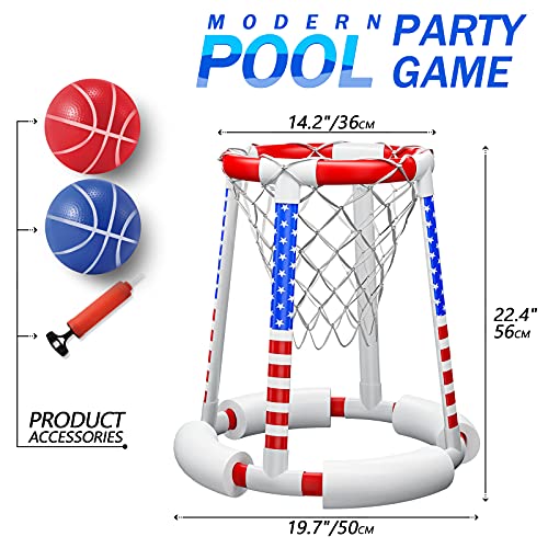 HAHAKEE Pool Basketball Hoop,Floating Basketball Hoop,Perfect for