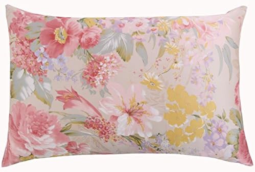 UCKPICASE 100% Both Sides Pure Mulberry Silk Pillowcase Hidden Zipper For Hair And Skin,Chinese Pastel Water Colors Double Print,Queen/Standard Size 20x30