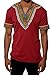 Huiyuzhi Men's African Print Dashiki T-Shirt Tops,Red,XX-Large