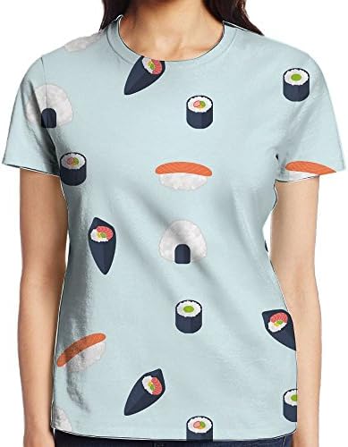 Sushi Full 3D Sublimation T-Shirt Full 3D For Girl Short Sleeve Sublimated 3D Full Print T-Shirt Tee Tee Popular XL