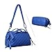 Small Shoulder Bag for Women Synthetic Vegan Leather Top Handle Satchel Handbag with Crossbody Strap Ladies Quilted Barrel Baguette Purse Katloo (Blue)