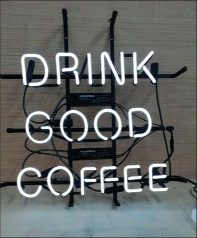 Mirsne neon Signs, Glass Tube neon Lights, 17" by 14" inch Drink Good Coffee neon Signs bar, The Best neon Sign Custom Supplied for a Wide Range of Personal uses.
