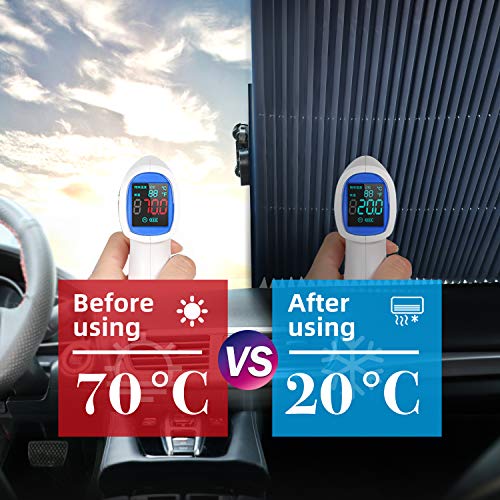 RUN STAR Windshield Sun Shade Retractable Universal Car Sunshade, 4PCS Suction Cup Replacement