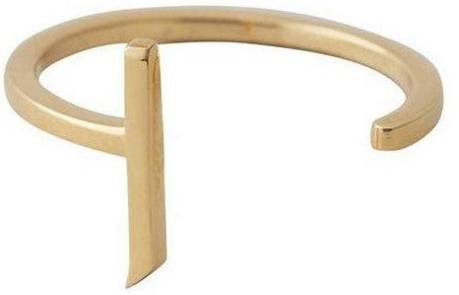 Design Letters Ring A-Z (Gold) J, Metal, One Size