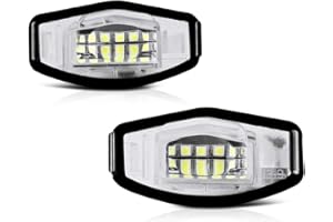 VIPMOTOZ Full LED License Plate Light For Honda Accord Sedan Odyssey Pilot Civic & Acura MDX TSX TL ILX RDX RL - 6000K Diamond White, 2-Pieces Tag Lamp Assembly Replacement